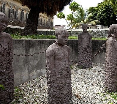 Slave Monument by Clara Sornas in Stonetown, Stone Town, Zanzibar, Tanzania, Africa